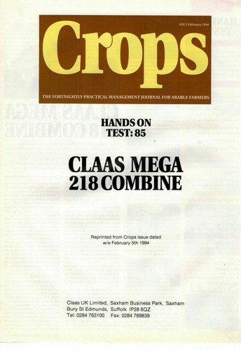 Claas mega 218 rapport test - 218,