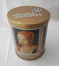 vintage boîte en métal ronde gateau pain d'épices allemagne Haeberlein Metzger
