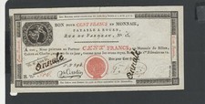 Baisse de Prix Caisse d'Echange des Monnaies ROUEN 100 Francs 1803 SUP § 246