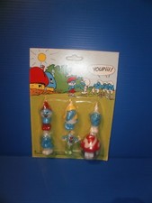 PEYO. Les Schtroumpfs. RARE Présentoir de 6 bougies #. 1990. Non déballées.