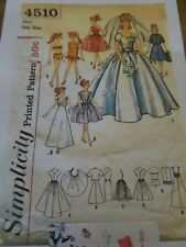 4510 PATRON SIMPLICITY  VINTAGE ANNEE 70  6 CREATIONS MARIEE TAILLEUR     BARBIE