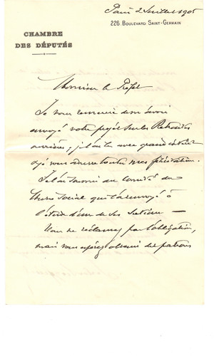 Jules siegfried lettre - siegfried,