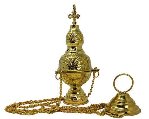 Ornate brass orthodox hanging - ornate,