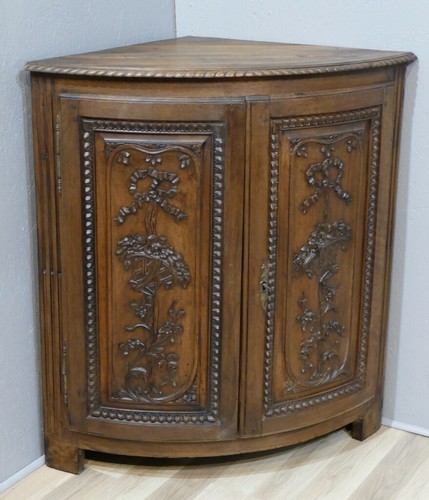 Encoignure louis xvi noyer - encoignure,