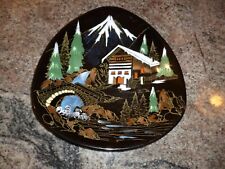 ASSIETTE EN FAIENCE DE LONGWY - HAUTE MONTAGNE - GRAND FEU NUMEROTE DECORE MAIN