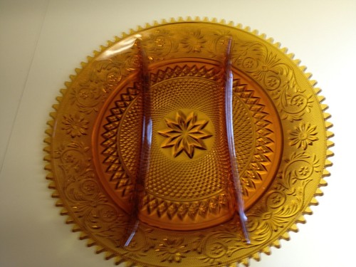 Tiara amber sandwich glass - sandwich,