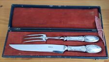 Service à découper médaillon début XXé en argent fourré.