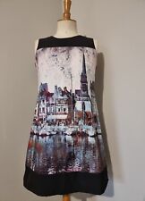 HIPPOCAMPE MADE IN FRANCE : ROBE IMPRIMÉE PAYSAGE CARTE POSTALE TENDANCE