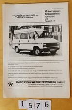 WEINSBERG PEUGEOT J5 FIAT DUCATO CAMPING CAR Prospectus 6 pages 9/1984 D