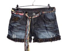 short en jean DESIGUAL coton brut avec ceinture taille 32 ou 42 EU