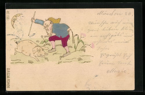 Carte postale nain gronde - , un