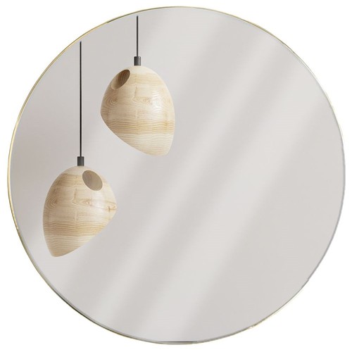 Miroir mural rond doré - , cm