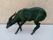 Régule art déco par Georges Lavroff non signé sans socle antilope se désaltérant