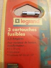 1 Fusible 2,5 Ampères 220 V  5 mm x 20 mm Legrand Variateur de lumière  Tranfo