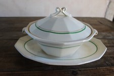 Lot de plat ovale et soupière de Saint Amand vintage des années 50