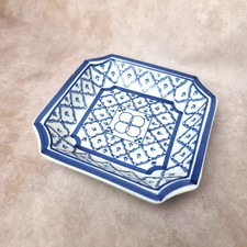 Vide Poche en Porcelaine Bleu