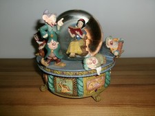 Grosse Boule neige 1990 snow globe boîte musique Disney Blanche neige et 7 nains