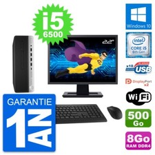 PC HP ProDesk 600 G3 SFF Ecran 22" i5-6500 RAM 8Go Disque 500Go Windows 10 Wifi