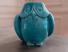 Tirelire Chouette Céramique Bleu turquoise Animal Collection, Money Bank - TBE