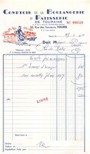 1957 COMPTOIR DE LA BOULANGERIE ET PATISSERIE DE TOURAINE A TOURS - M. LOUET
