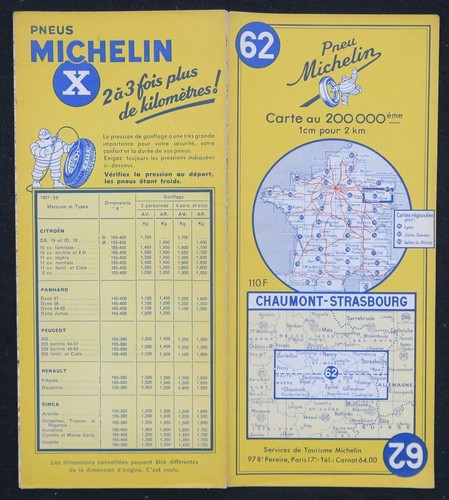 Carte michelin chaumont - michelin, 62