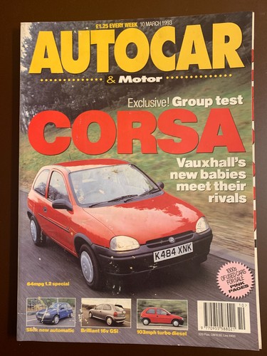 Autocar magazine 1993 - magazine, 10/03/1993