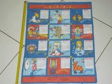 TORCHON 1970 TISSU CALENDRIER