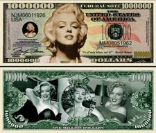 BILLET MARILYN MONROE MILLION DOLLAR ! Marylin COLLECTOR