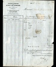 CARMAUX / ALBI (81) CHARBONS COKES "MINES de CARMAUX" Facture Voyagée en 1871