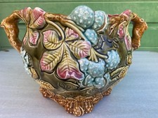 Ancien cache pot céramique Onnaing barbotine Art Nouveau 19ème siècle