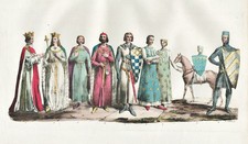 Philippe II Auguste Ingeborg Of Danemark Robert II Dreux Radierung Ferrario 1820