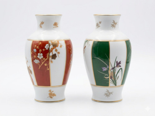 Paire vases porcelaine - paire,