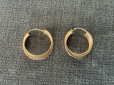 Boucles d'oreilles créoles 3 ors - or massif 18 carats