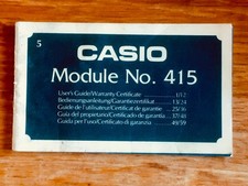 Vintage Casio Watch LCD Quartz Digital Original Module 415 Instructions Manual