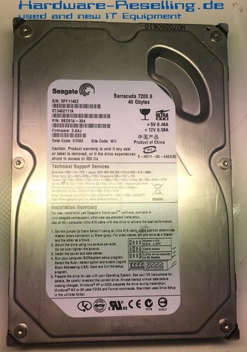 Seagate 40go ide - 7,2k, 2mo