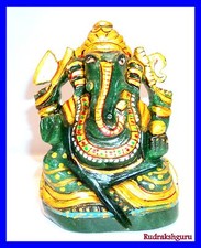 Seigneur Ganesha En Jade Vert