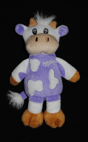 Doudou vache blanc mauve - 🍀doudou,
