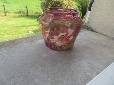 Ancien vase verre émaillé - vase,