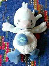 OB /  DOUDOU PELUCHE MUSICAL NATTOU NESTOR LE CANARD BLEU  20 CM EXC ETAT