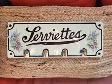 PORTE SERVIETTES TORCHON PLAQUE ÉMAILLÉE LINGE CUISINE CRÉATIONS GORDON