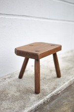 Tabouret vintage, tabouret bois, tabouret tripode, porte-plante