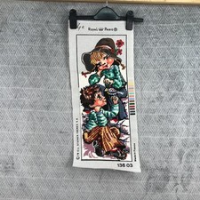 Vintage Royal Paris 13603 Deux Enfants Canevas à Finir Tapisserie France 48x19cm