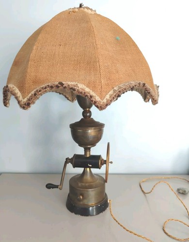 Antique large brass table lamp - large,