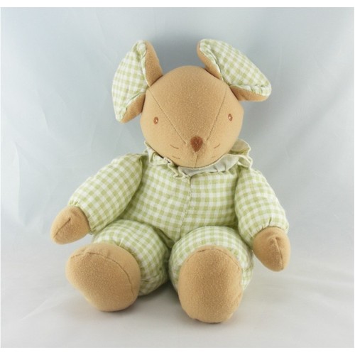 Doudou souris verte carreaux - souris,
