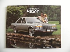 Brochure CHRYSLER 1978 LeBARON USA