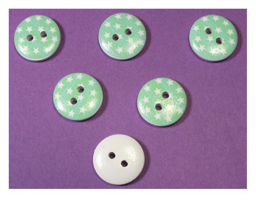 Lot boutons bois rond - :,