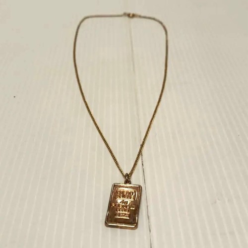 Collier pendentif lingot doré