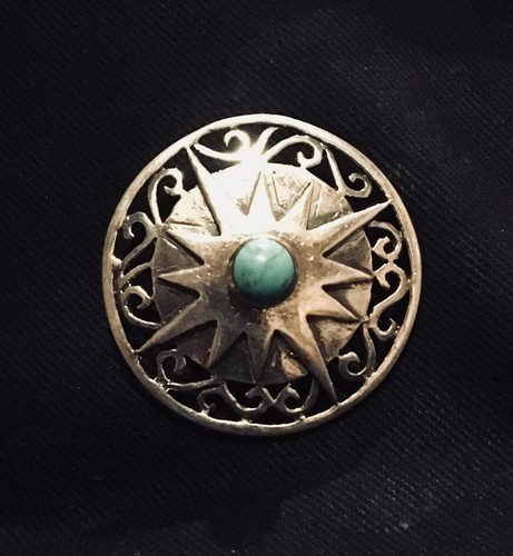 925 argent turquoise concho - turquoise,