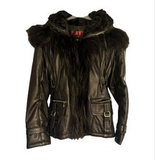 Veste Longue Cuir Et Fourrure