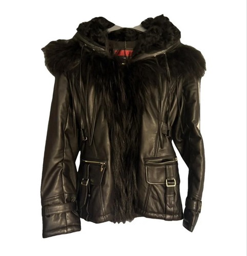 Veste longue cuir fourrure - longue,